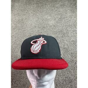 Miami Heat Hat Mens OSFA Gray Red Snapback 9fifty NBA New Era Cap *